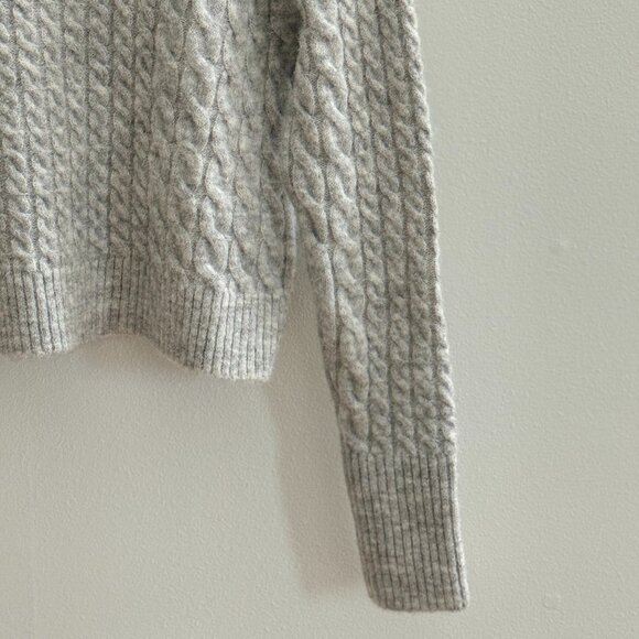 Blue Rain Women's Turtleneck Pullover Cable Knit Cropped Sweater, Gray, S, NWOT - Picture 6 of 8